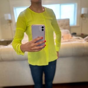 Tahari yellow/green  blouse